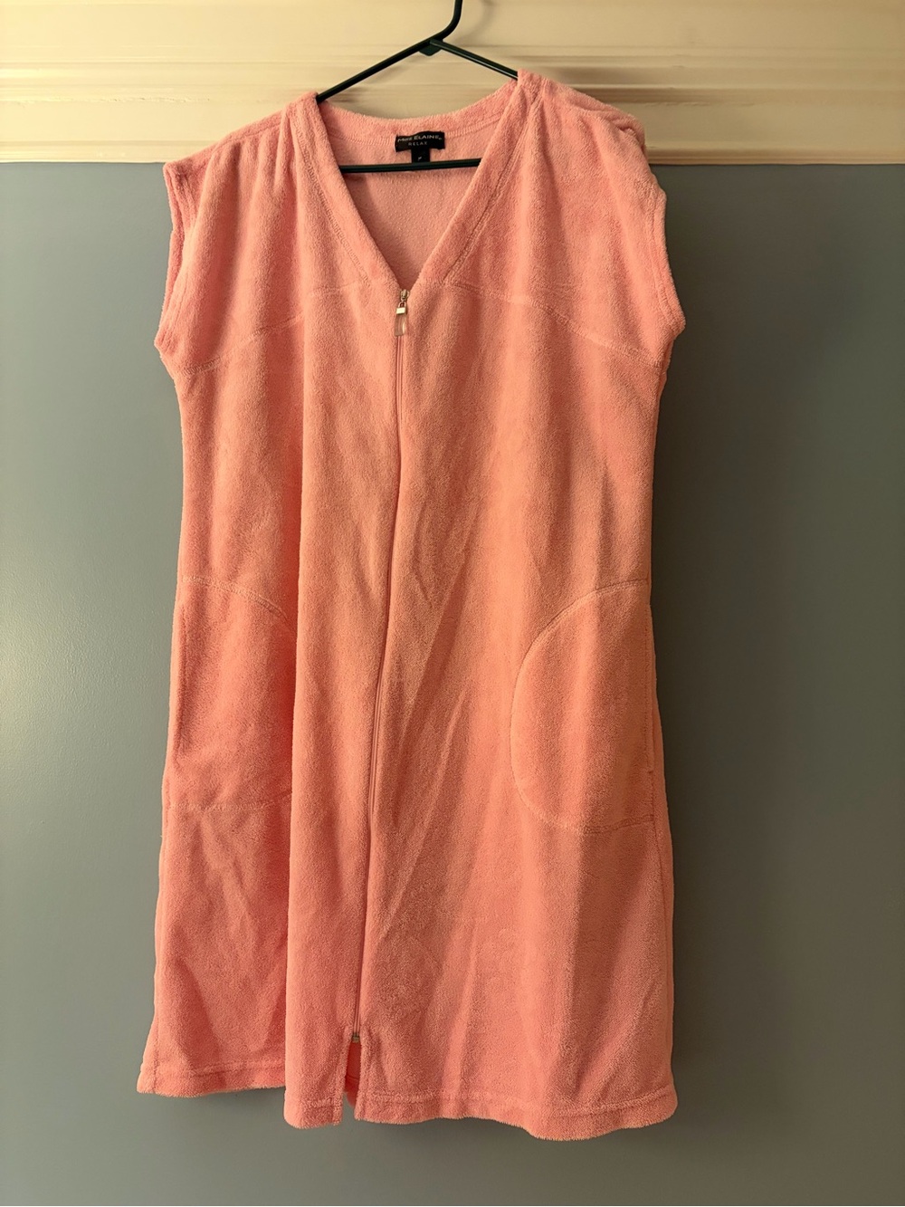 Miss Elaine pink terrycloth zip up loungewear